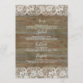 Rustic Wood White Lace Wedding Menu (Voorkant)