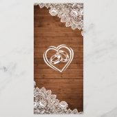 Rustic Wood & White Lace Wedding Menu (Achterkant)