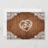 Rustic Wood & White Lace Wedding Save The Date (Achterkant)