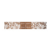 Rustic Wood & White Lace Wedding Uitnodigingen Wikkel (Vlak)
