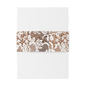Rustic Wood & White Lace Wedding Uitnodigingen Wikkel (Achterkant Voorbeeld)