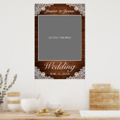 Rustic Wood & White Lace Weddings Photo Prop Poster (Keuken)