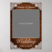 Rustic Wood & White Lace Weddings Photo Prop Poster (Voorkant)