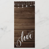 Rustic Wood, White Lights & Script Wedding Menu (Achterkant)