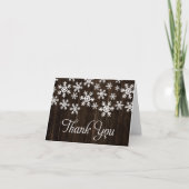 Rustic Wood White Snowflake Bedankt (Voorkant)