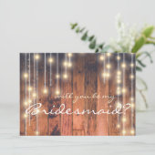 Rustic Wood Wil je mijn bruidsmeisje zijn? Kaart (Staand voorkant)