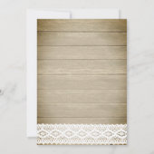 Rustic Wood Wild Floral Lace, Birthday Kaart (Achterkant)