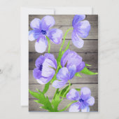 Rustic Wood Wildbloemen Bridal Shower Invitation Kaart (Achterkant)