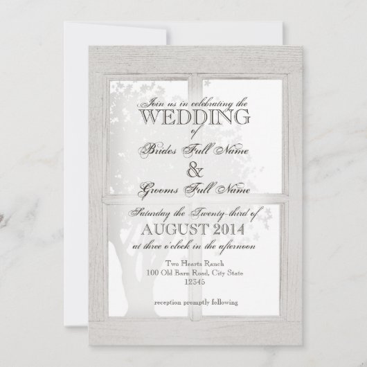 Rustic Wood Window Lijst Kaart (Voorkant)