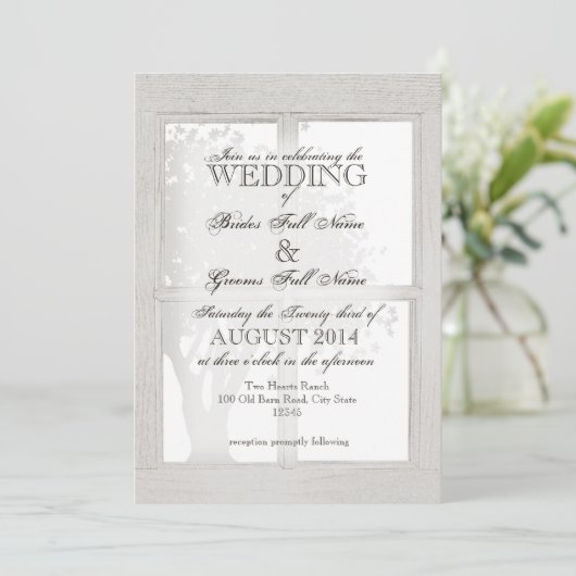 Rustic Wood Window Lijst Kaart (Staand voorkant)