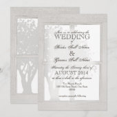 Rustic Wood Window Lijst Kaart (Voorkant / Achterkant)