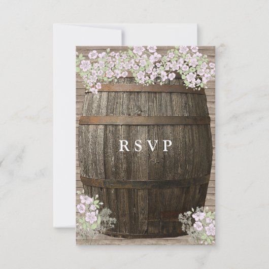 Rustic Wood, Winery, Country, Wedding Response RSVP Kaartje (Voorkant)