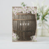 Rustic Wood, Winery, Country, Wedding Response RSVP Kaartje (Staand voorkant)