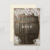 Rustic Wood, Winery, Country, Wedding Response RSVP Kaartje (Voorkant / Achterkant)