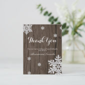 Rustic Wood Winter Snowflake Hartelijk dank (Staand voorkant)