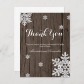 Rustic Wood Winter Snowflake Hartelijk dank (Voorkant / Achterkant)