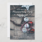 Rustic Wood Winter Vakantie Housewarming Party Kaart (Voorkant)