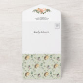 Rustic Wood Woodland Cute Hedg Baby shower All In One Uitnodiging (Buitenkant)