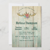 Rustic Wood Woodland Deer Green Forest Baby shower Kaart (Voorkant)