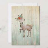 Rustic Wood Woodland Deer Green Forest Baby shower Kaart (Achterkant)