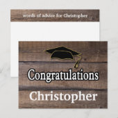 Rustic Wood Woorden van advies Afstuderen Briefkaa Briefkaart (Voorkant / Achterkant)