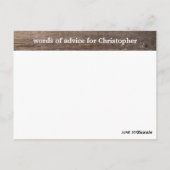 Rustic Wood Woorden van advies Afstuderen Briefkaa Briefkaart (Achterkant)