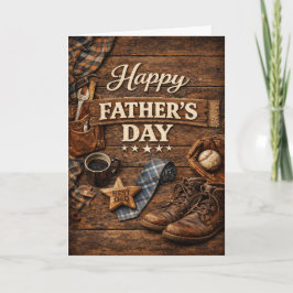 Rustic Wood Workshop Fathers Day Feestdagen Kaart