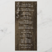 Rustic Wood Yellow Gerber Daisy Wedding Programs Programmakaart (Achterkant)