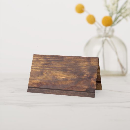 Rustic Wood Yellow Sunflower Country Fall Weddensc Plaatskaartje (Achterkant)