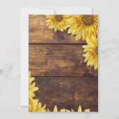 Rustic Wood Yellow Sunflower Country Weddenschap Kaart (Achterkant)