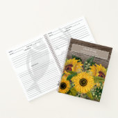 Rustic Wood Yellow Sunflower Recipes Notitieboek (Binnen)