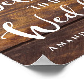 Rustic Wood Yellow Sunflower Welkom bij bruiloft Poster (Hoek)