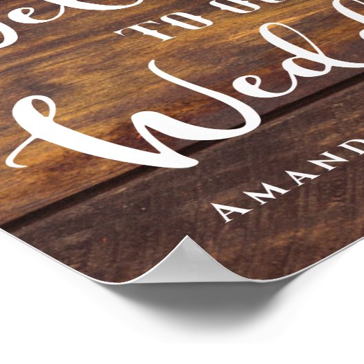 Rustic Wood Yellow Sunflower Welkom bij bruiloft Poster (Hoek)