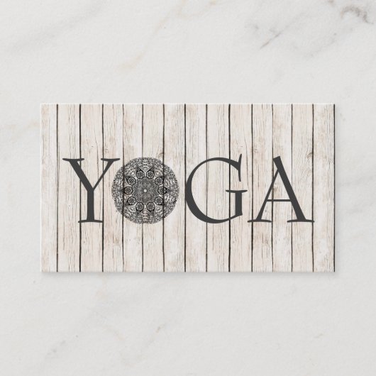Rustic Wood Yoga Instructor Visitekaartje (Voorkant)