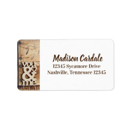 Rustic Wood You and Me Wedding Return Address Etiket