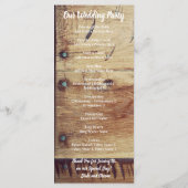 Rustic Wood "You & Me" Wedding Programs Programmakaart (Achterkant)