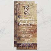 Rustic Wood "You & Me" Wedding Programs Programmakaart (Voorkant / Achterkant)