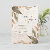 Rustic Wood Ze zei ja Vrijgezellenfeest Kaart (Staand voorkant)