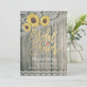 Rustic Wood  Zonnebloemen Vrijgezellenfeest Kaart (Staand voorkant)