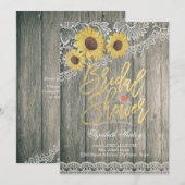 Rustic Wood  Zonnebloemen Vrijgezellenfeest Kaart (Voorkant / Achterkant)