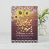 Rustic Wood  Zonnebloemen Vrijgezellenfeest Kaart (Staand voorkant)