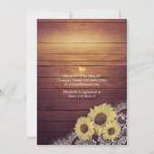 Rustic Wood  Zonnebloemen Vrijgezellenfeest Kaart (Achterkant)
