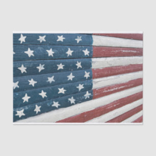 Rustic Wooden American Flag Tissuepapier