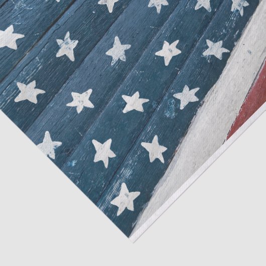 Rustic Wooden American Flag Tissuepapier (Detail)