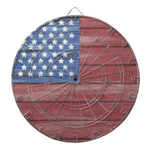 Rustic Wooden Barn Wall Amerikaans vlagpatriotticu Dartbord