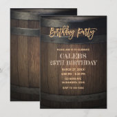 Rustic Wooden Barrel Birthday Party Kaart (Voorkant / Achterkant)