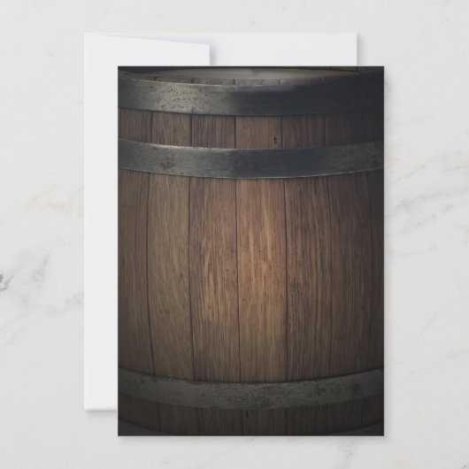 Rustic Wooden Barrel Birthday Party Kaart (Achterkant)