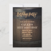 Rustic Wooden Barrel Birthday Party Kaart (Voorkant)