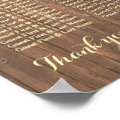 Rustic Wooden Barrel Custom Wedding Seding Chart Poster (Hoek)