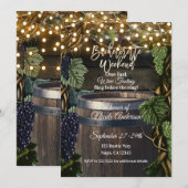 Rustic Wooden Barrel Grape Bachelorette Weekend Kaart (Voorkant / Achterkant)